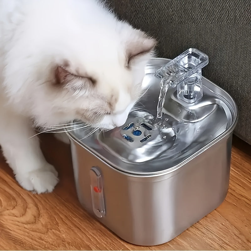 Automatic Water Fountain for Dogs &amp; Cats - Stainless Steel 